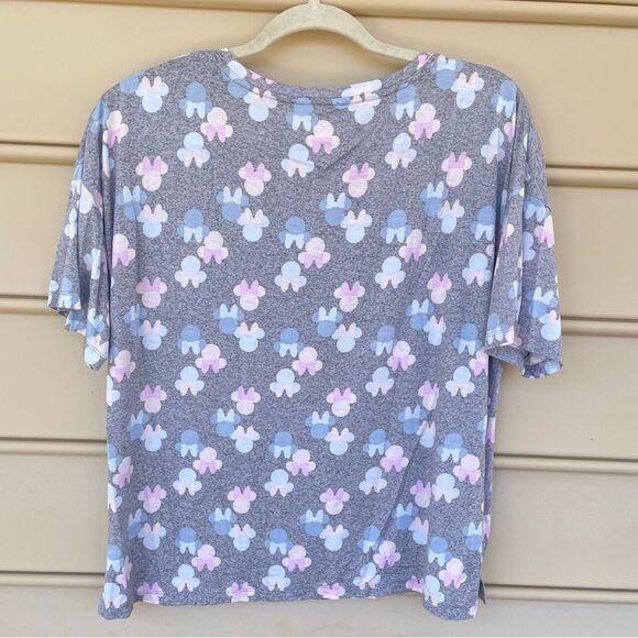 Disney Grey Mouse Ears Pink Blue Short Sleeve Tee Medium - Picture 3 of 5